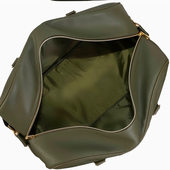 Ellen Tracy 20 Inch Pebble Grain Pocket Drop Bottom Duffel - Picture 4 of 5